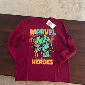 Hybrid Apparel Maroon Marvel Heroes Long Sleeve Tee